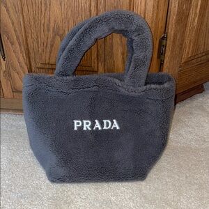 Prada Charcoal Shearling Tote